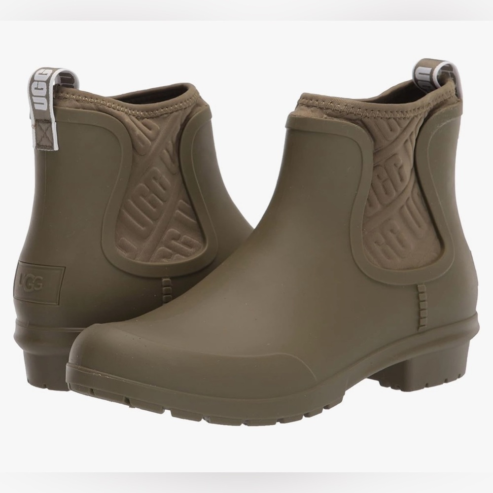 UGG Chevonne Waterproof Rain Boots Size 9 Olive Green